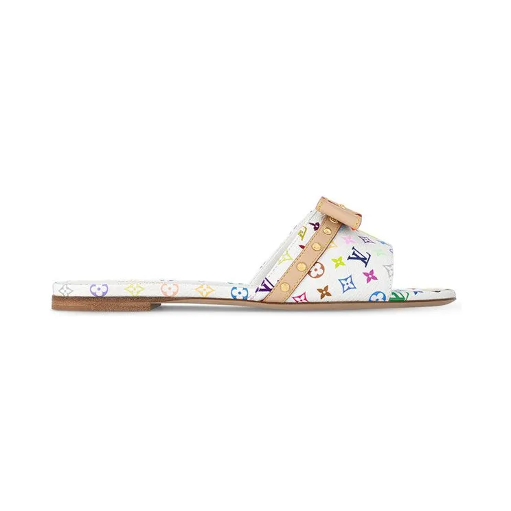 Louis Vuitton 6AM Flat Mule Takashi Murakami White (1AGZUV)