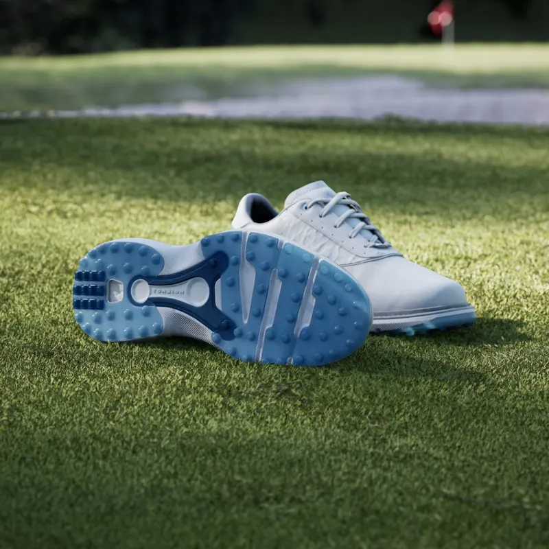 Adidas MC70 SPIKELESS Golf Shoes Dash Grey / Halo Silver / Lucid Ray Blue (JQ3493)