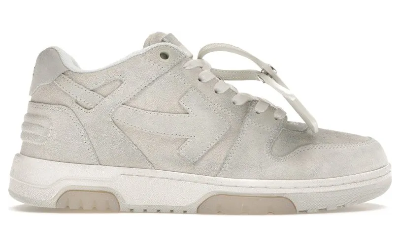 OFF-WHITE Out of Office “OOO” Low Tops Vanilla White Suede (OMIA189S23LEA0110101)