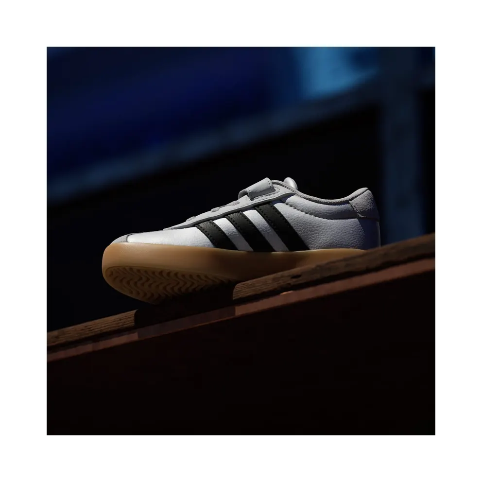 Adidas VL Court 3.0 Skateboard Shoes Kids Silver Metallic / Core Black / Light Solid Grey (IH3958)