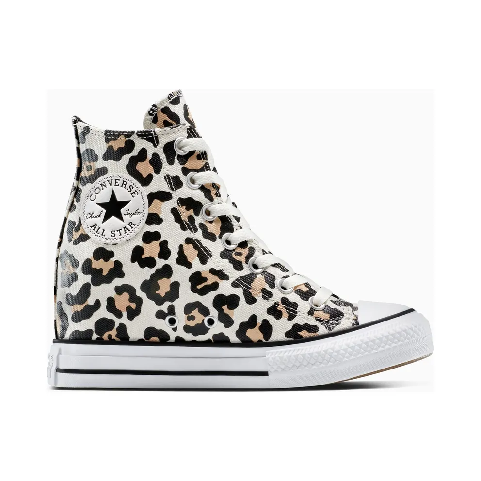 Converse Chuck Taylor All Star Wedge Platform Leopard Egret/Black/Coastal Dune (A14938C)