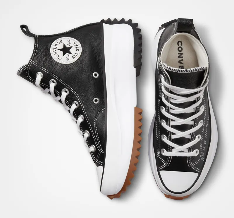 Converse Run Star Hike Platform Foundational Leather Black/White/gum