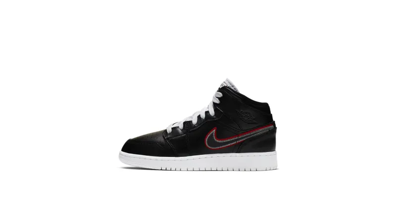 Jordan 1 Mid Maybe I Destroyed The Game (GS) Black/Black-White-Gym Red (BQ6931-016)