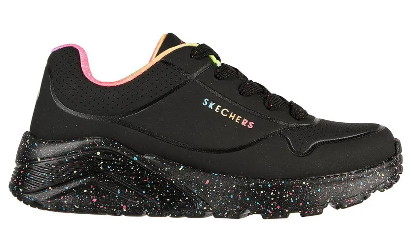 Skechers Uno Lite “Rainbow Speckle Black” (310456LBKMT)