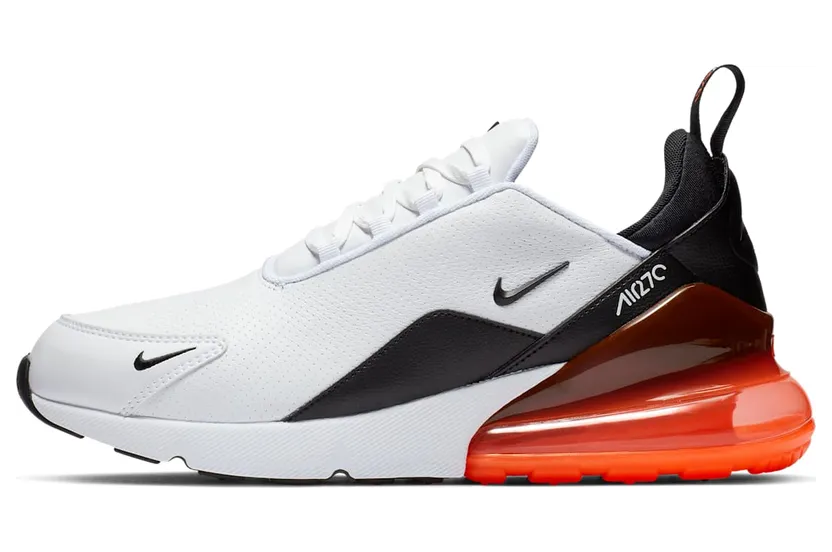 Nike Air Max 270 Leather White Black Hyper Crimson (BQ6171-100)