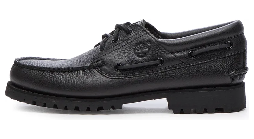 Timberland Handgenähter Timberland Authentic 3-Ösen-Bootsschuh in Black “Black (TB:0A2PDQ:ANI:080)” (TB0A2PDQANI)