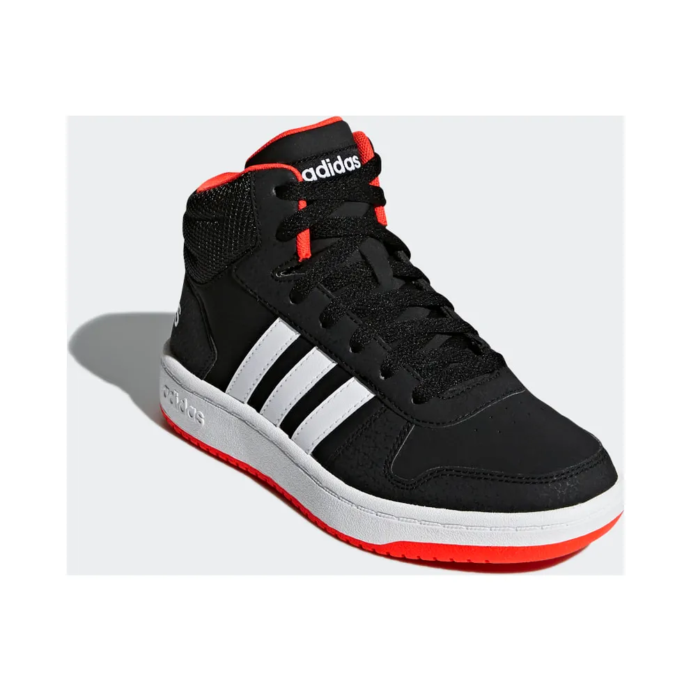 adidas Hoops 2.0 Mid Core Black / Cloud White / Hi-Res Red (B75743)