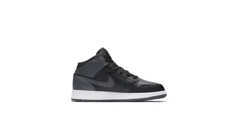 Jordan 1 Mid Black Dark Grey (GS) Black/Dark Grey-Summit White (554725-041)