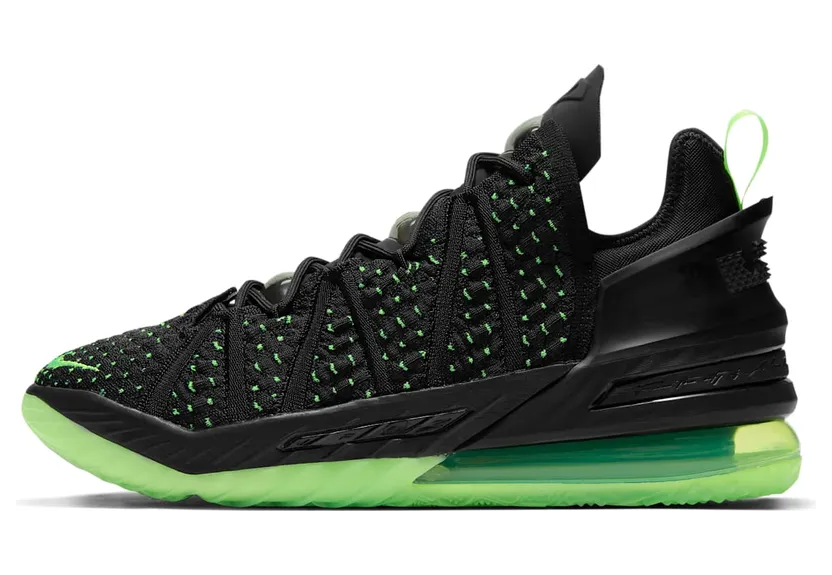 LeBron 18’Black/Electric Green’Basketbalschoen Zwart (CQ9283-005)