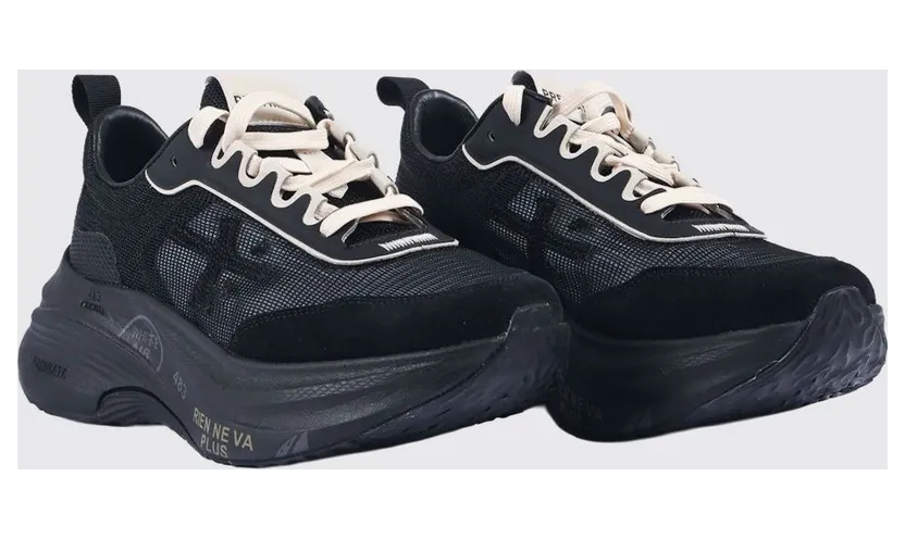 Premiata Hill Nylon and Suede Sneakers Black (HILL8240)