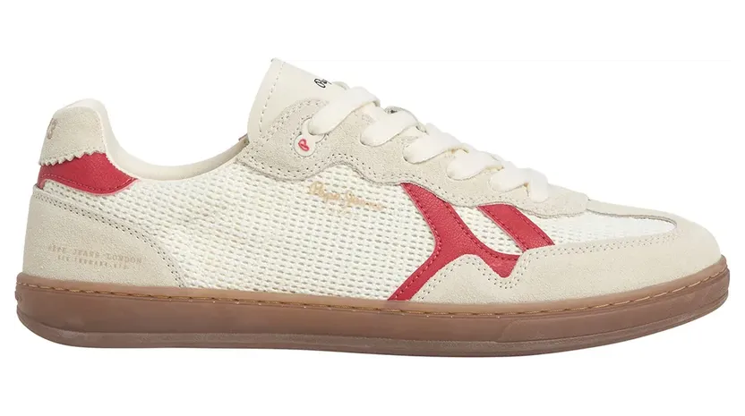 Pepe Jeans PèPè sneaker Crème / Lichtgrijs / Rood (PMS000032-803)