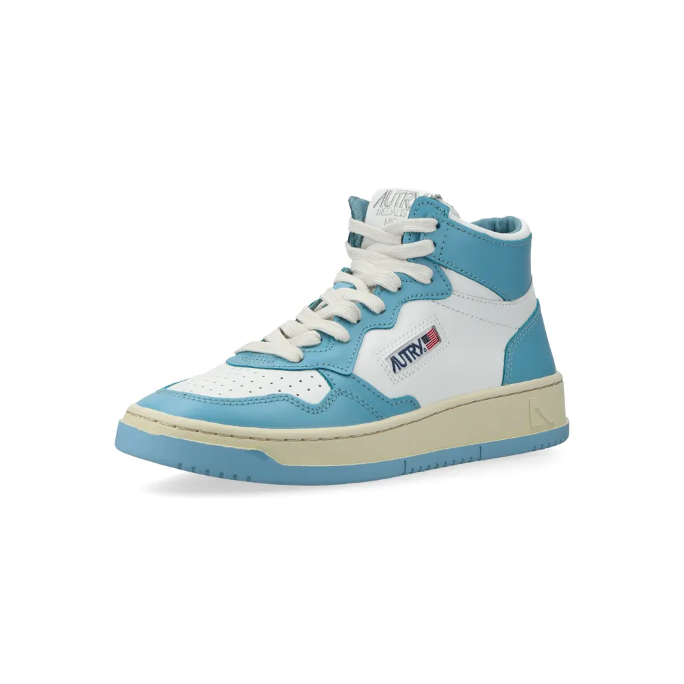 Autry Medalist Mid W (White / Blue) – AUMWWB08