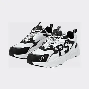Plein Sport Low-Top Sneakers in Leather and Mesh with Contrast Monogram White 2 (SADSUSC0611STE003N0127)
