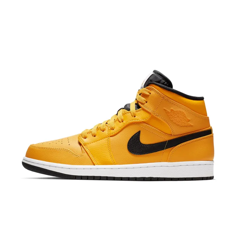 Air Jordan Nike AJ I 1 Mid University Gold Black (2019) (554724-700)