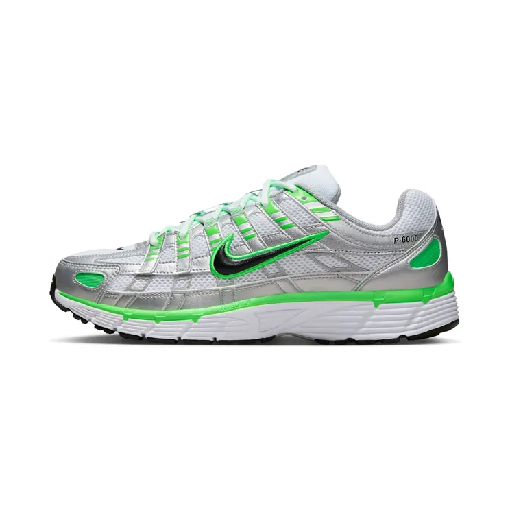 Nike P-6000 SE “Metallic Silver / White / Green Strike / Black” (IB2985-001)