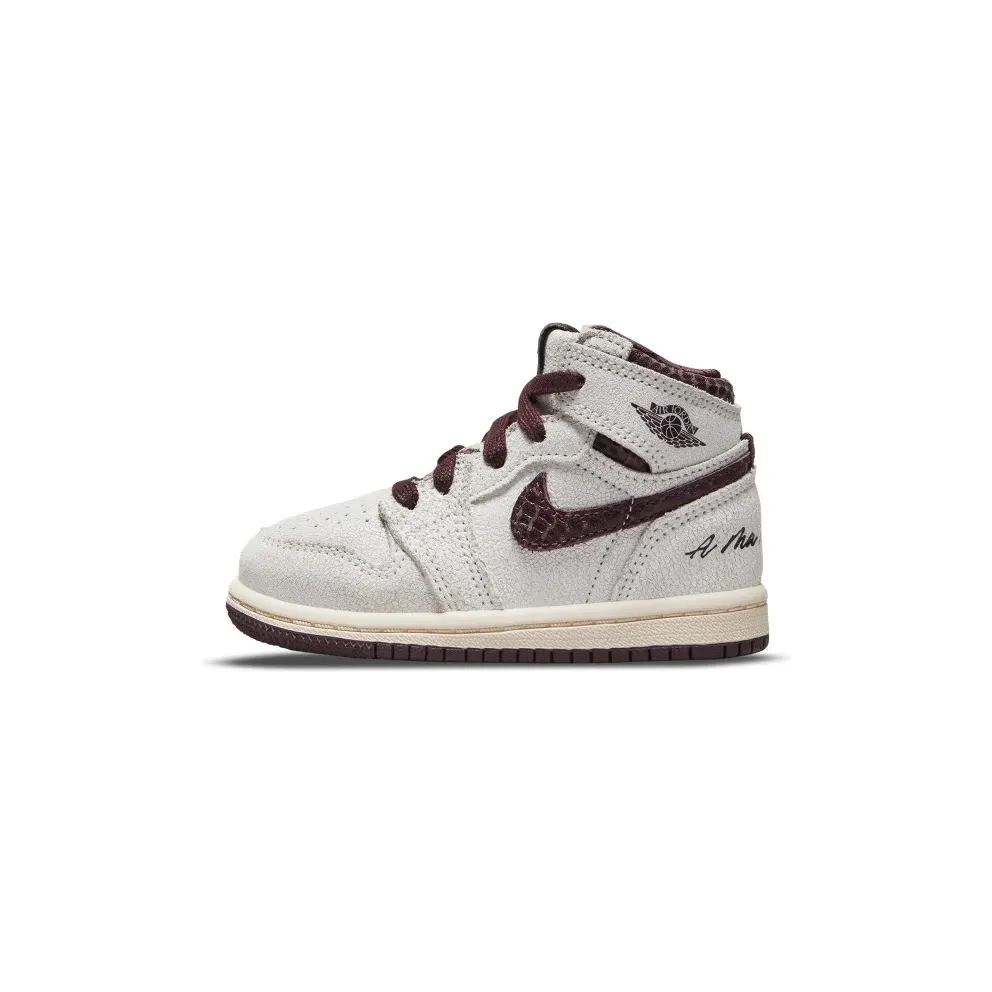 Air Jordan x Ma Maniere 1 High OG (TD) – “Sail / Burgundy Crush” (DO7098-100)