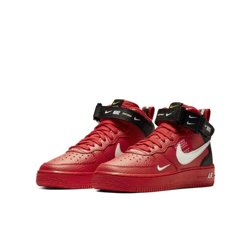 Nike Air Force 1 Mid Utility University Red (GS) University Red/White-Black-Tour Yellow (AV3803-600)