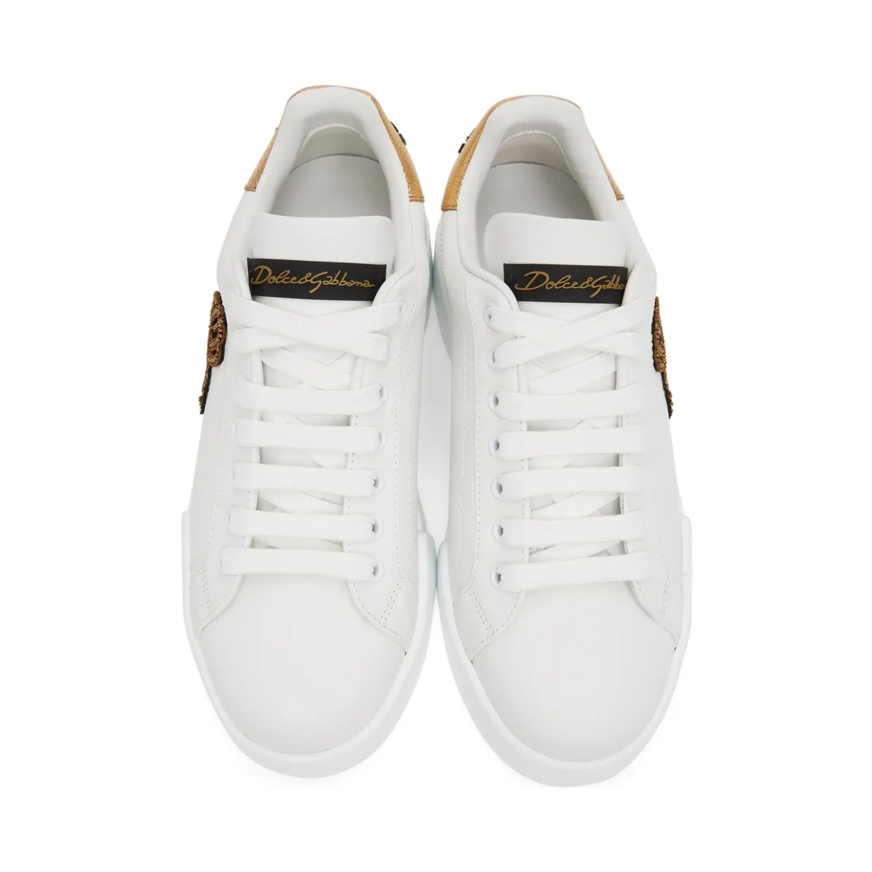 Dolce & Gabbana White Logo Patch Portofino Sneakers (CS1761 AH136) (5)