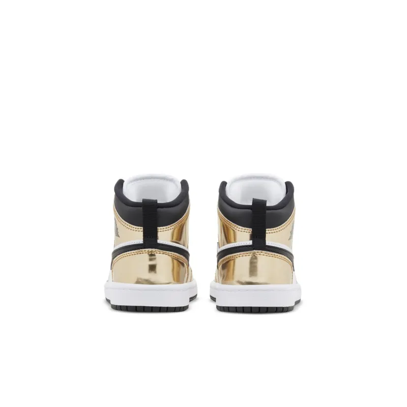Jordan 1 Mid Metallic Gold Black White (PS) Metallic Gold/Black-White-Black (DC1422-700)