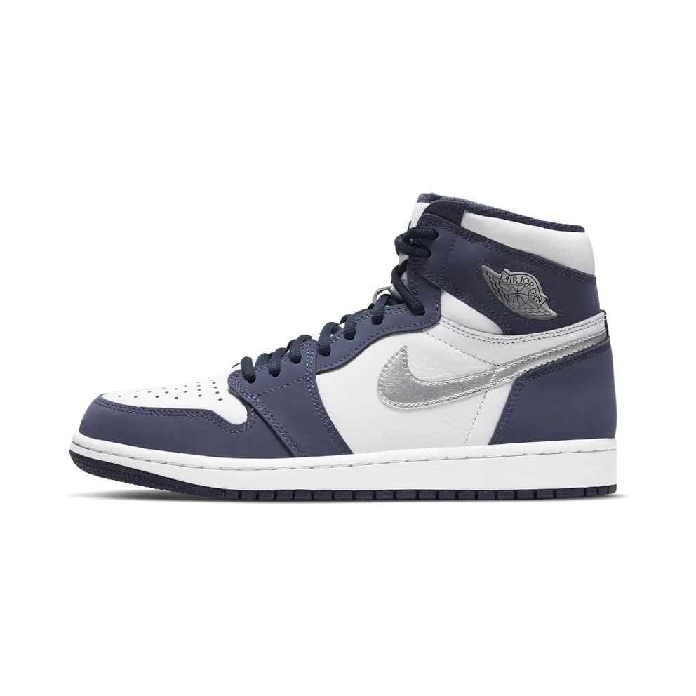 Jordan 1 Retro High COJP Midnight Navy (2020) White/Metallic Silver-Midnight Navy (DC1788-100)