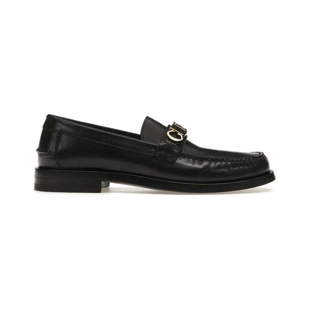 Gucci Logo Loafers Black Leather (700036 D3V00 1000)