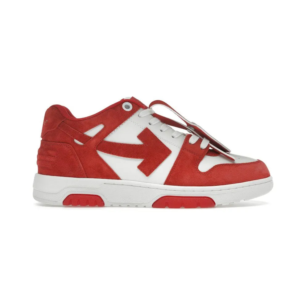 OFF-WHITE Out Of Office “OOO” Low Tops Brick Red White Suede (OMIA189S25LEA0072701)