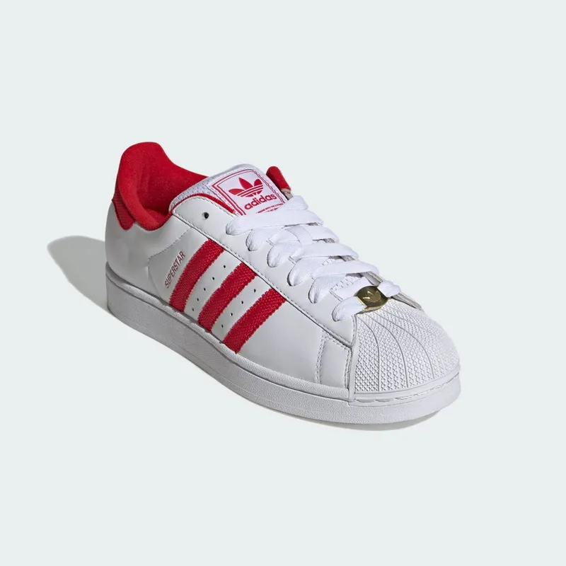 Adidas Superstar II Shoes Cloud White / Better Scarlet / Gold Metallic (IH9257)