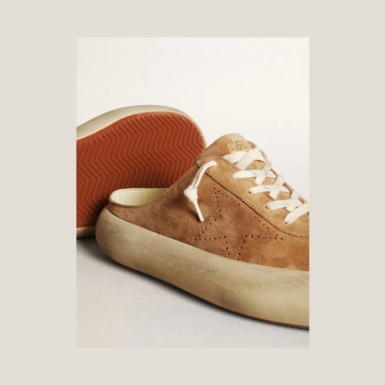 Golden Goose Space-Star Sabot In Tobacco-Colored Suede With Perforated Star (GWF00382.F003329.55353) (4)