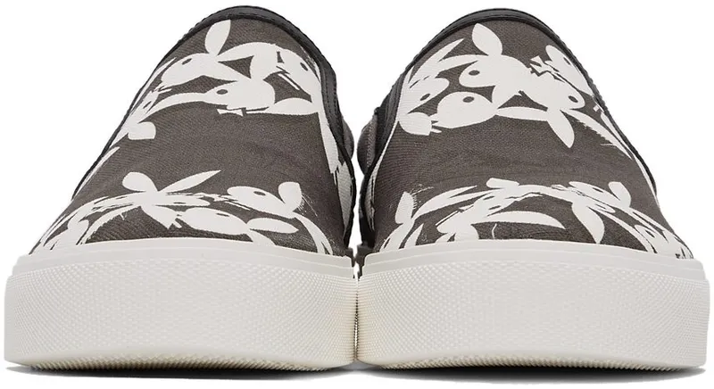 AMIRI Grey & White Playboy Edition Slip-On Sneakers (MFS006-043)