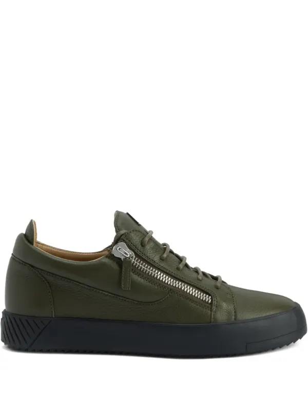 Giuseppe Zanotti Frankie leren sneakers with ritsdetail – Green (RU50028H02)