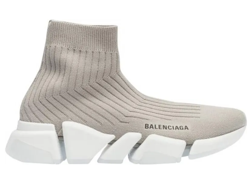 Balenciaga Speed Trainer Rib-Knit Light Gray (W) (654045W2D811391)