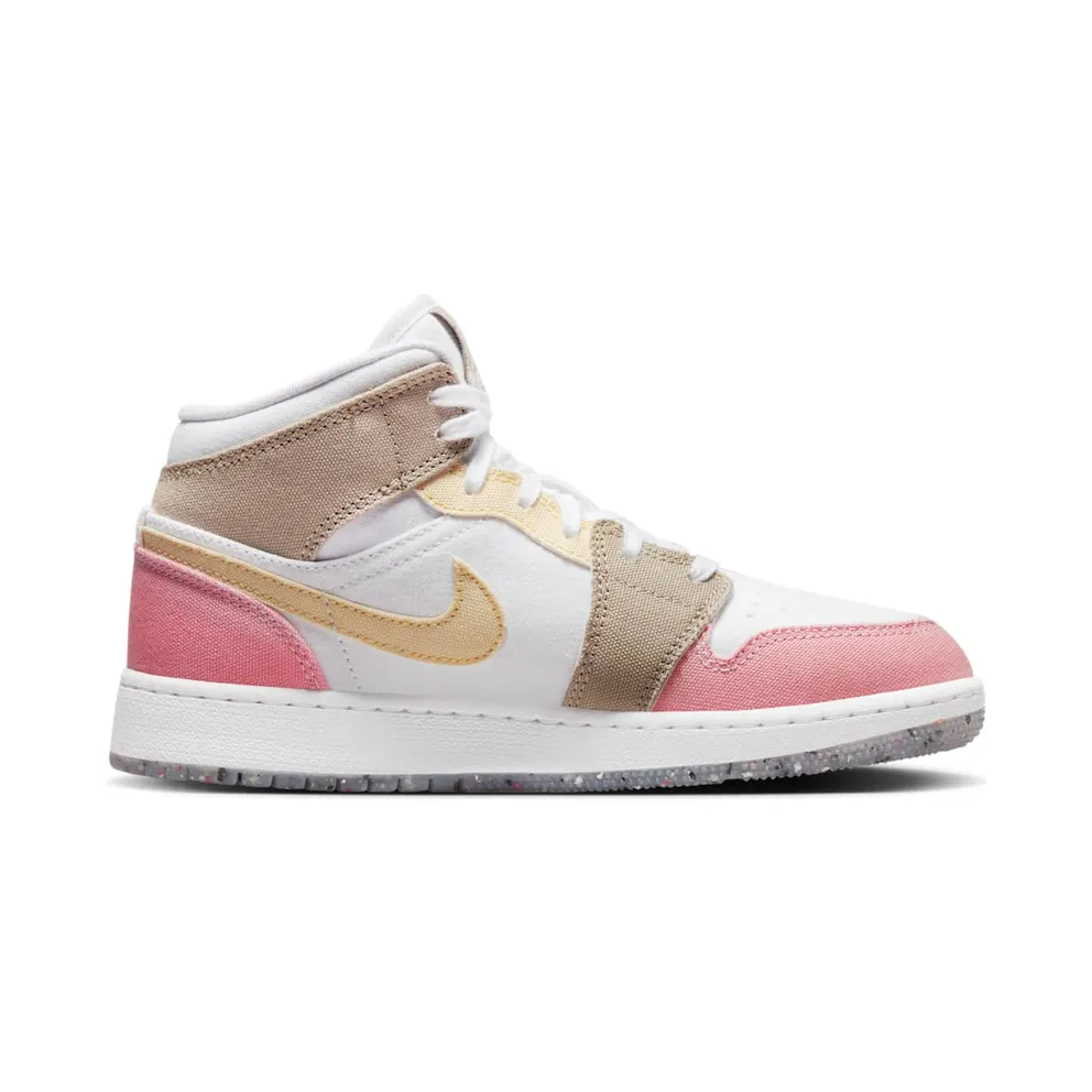 Jordan 1 Mid SE Pastel Vivid Green Grind (GS) (DJ0338-100)
