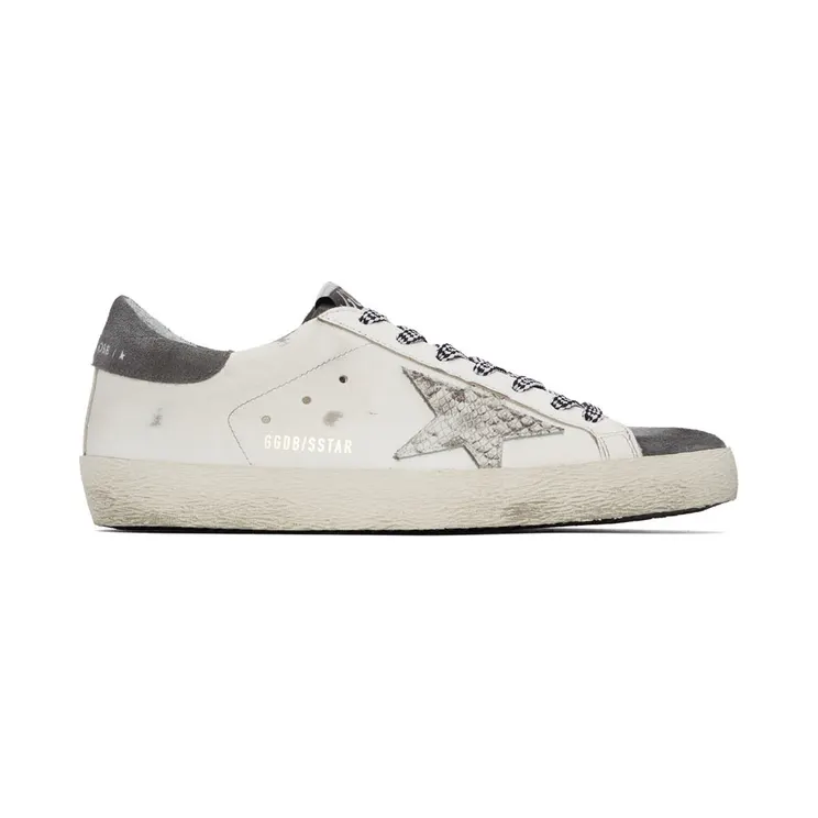 Golden Goose White & Grey Super-Star Sneakers (GMF00101.F002045.10772)