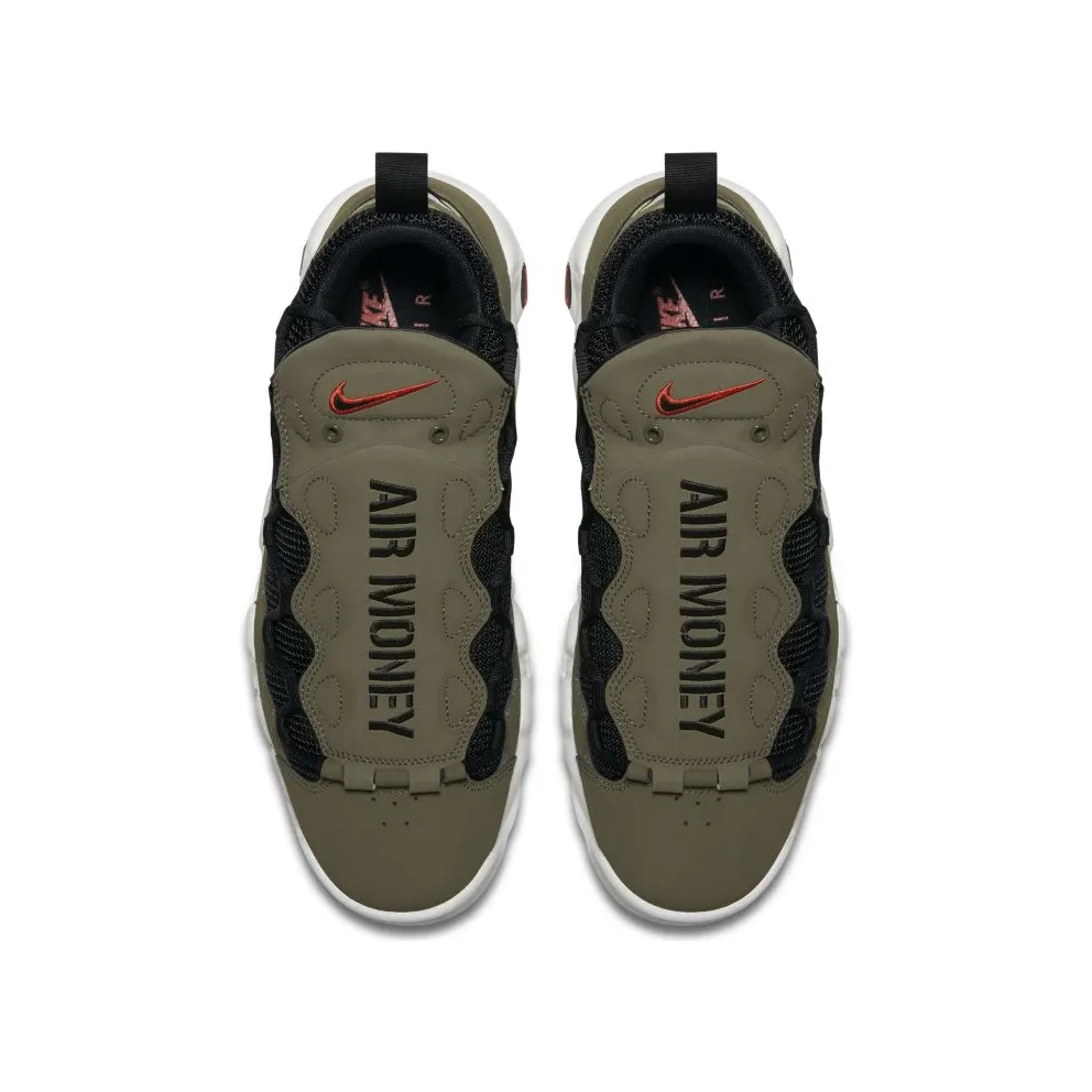 Nike Air More Money Medium Olive Medium Olive/Habanero Red-Summit White-Black (AJ2998-200)
