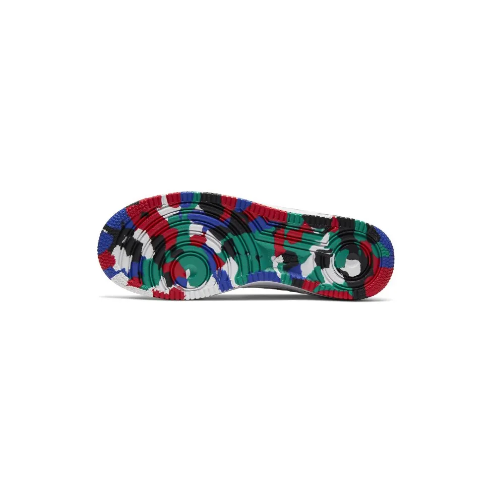 Nike Air Force 1 Low Crayon White Multi (GS) White/Hyper Blue-Neptune Green-Multi-Color (CU4632-100)