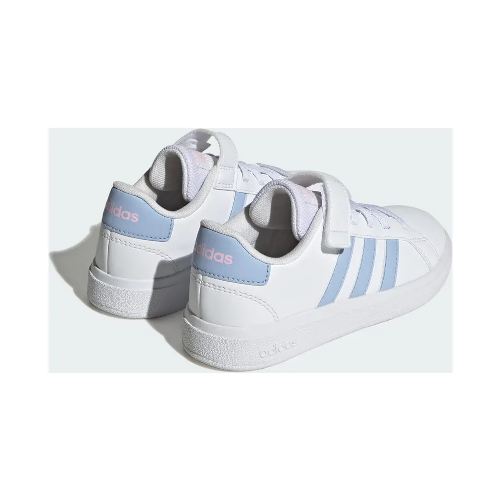 adidas Grand Court 2.0 Shoes Kids “Cloud White / Blue Dawn / Clear Pink” (IG4841)