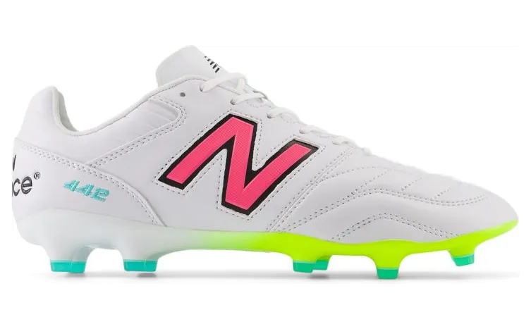 New Balance 442 Pro FG v2 White Hi-Lite Neon Pink (MS41FMWH)