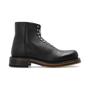 Alexander McQueen Maker Boots Black Leather Studded (831111 WIAGG 1064)