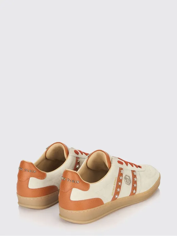Philipp plein Retro Rebel Suede Sneakers with Applied Stars Beige (SAFSUSC0911PLE009N06) (2)
