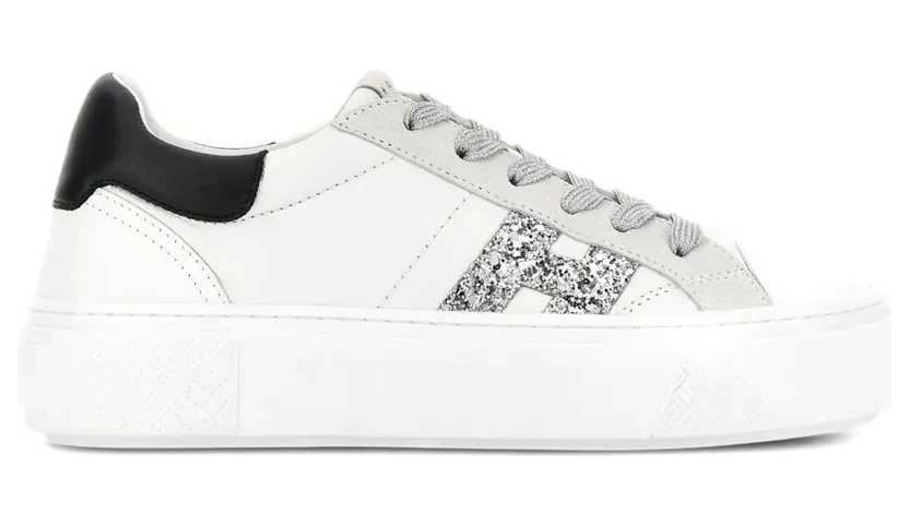 Hogan Crosswind sneakers met glitter logo – Wit (HXW7050GB00V1M)