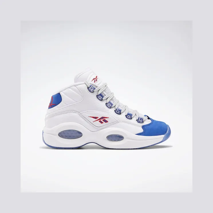 Reebok Question Mid Double Cross (GS) White/Collegiate Royal-Primal Red (Other Brands Other)