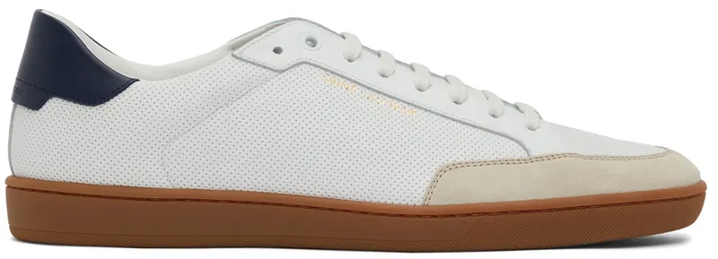 Saint Laurent White & Navy Court Classic SL/10 (6032231JZG0)