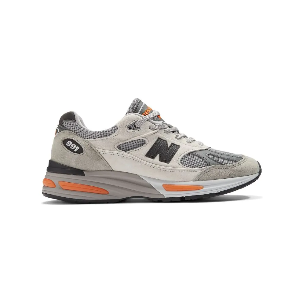 New Balance 991v2 MiUK Pelican Grey Orange (U991BS2)