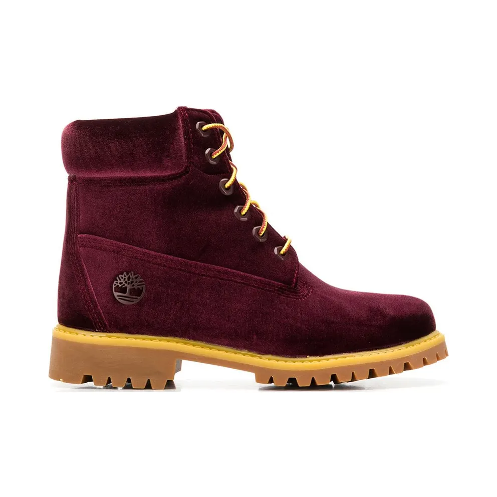 Timberland 6″ Off-White Velvet Wine (W)