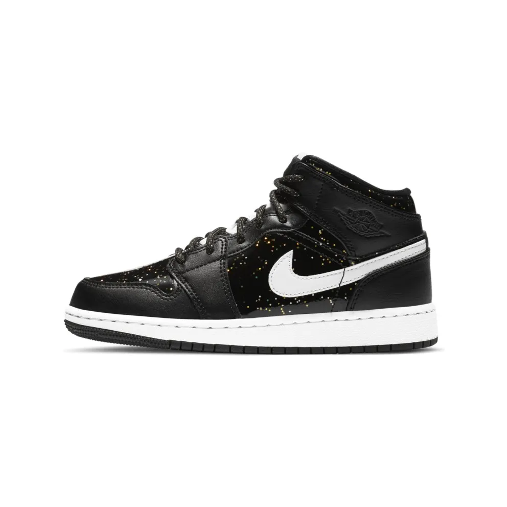 Jordan 1 Mid Black Speckle (GS) Black/White (AV5174-001)