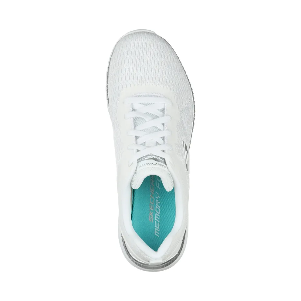 Skechers Bountiful – Quick Path – White / Silver – “White” (12607 WSL)