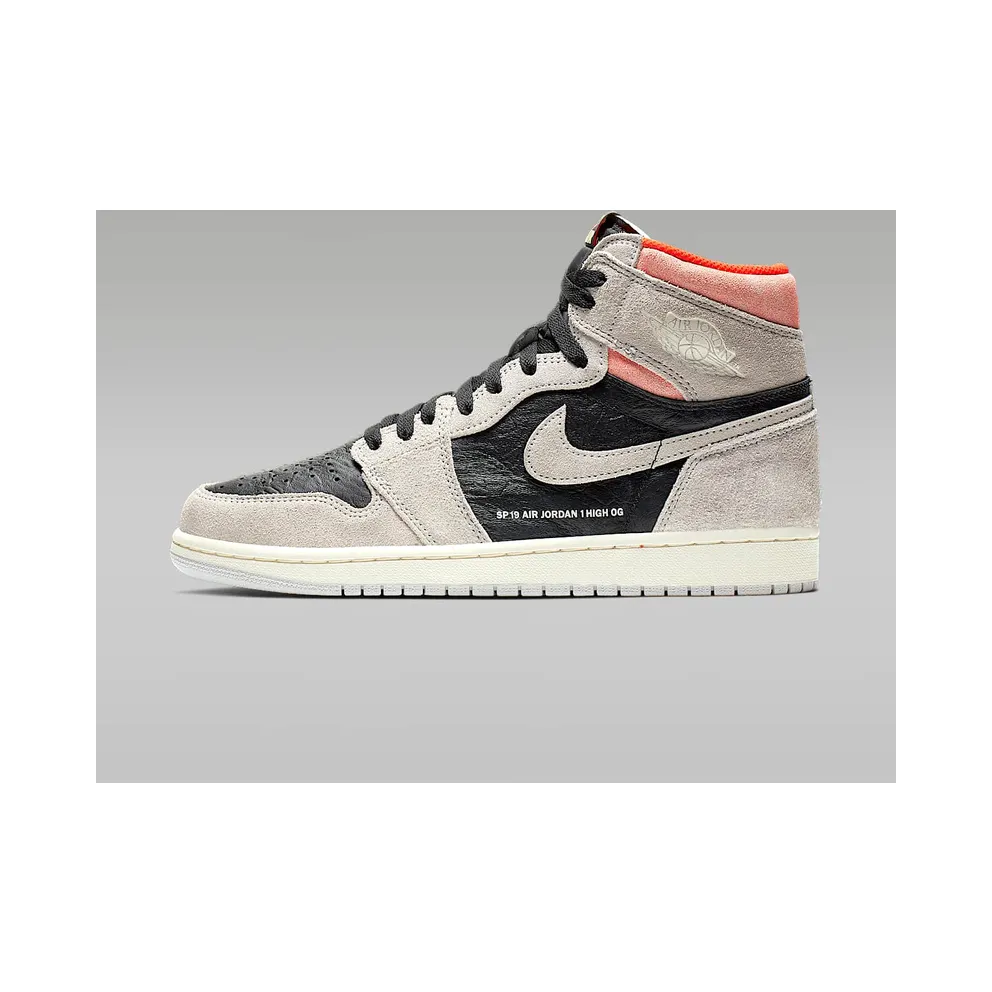 Air Jordan Nike AJ I 1 High Retro ‘Neutral Grey Hyper Crimson’ (2019) (555088-018)