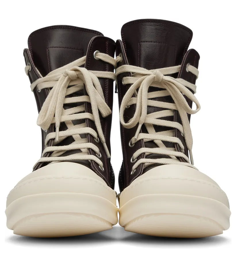 Rick Owens Grey Calfskin High Sneakers (RU01B1890 LPO) (2)
