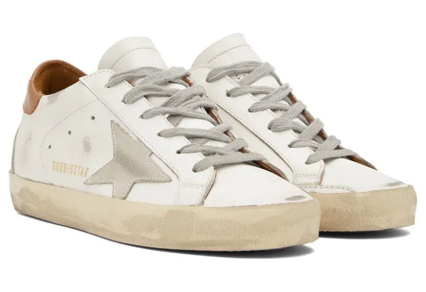 Golden Goose White & Brown Super-Star Sneakers (GMF00102.F002182.10803) (4)