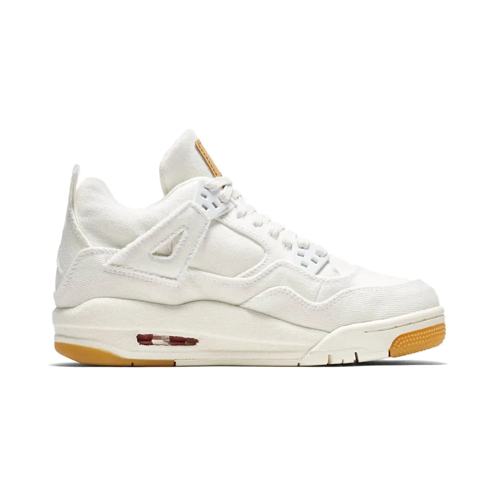 Jordan 4 Retro Levi’s White (GS) (Levi’s Tag) White/White-White (AQ9103-100)
